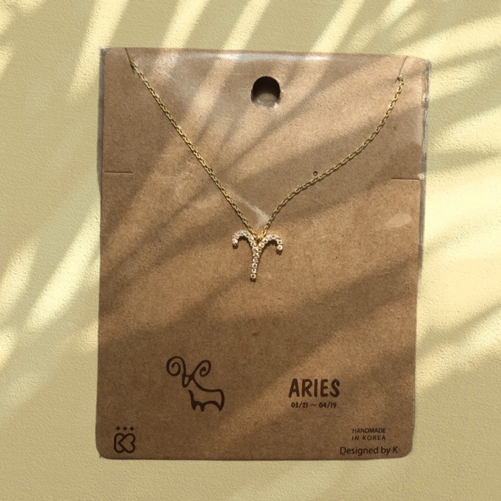 Crystal Dainty Zodiac ‘Aries’ Pendant Necklace
